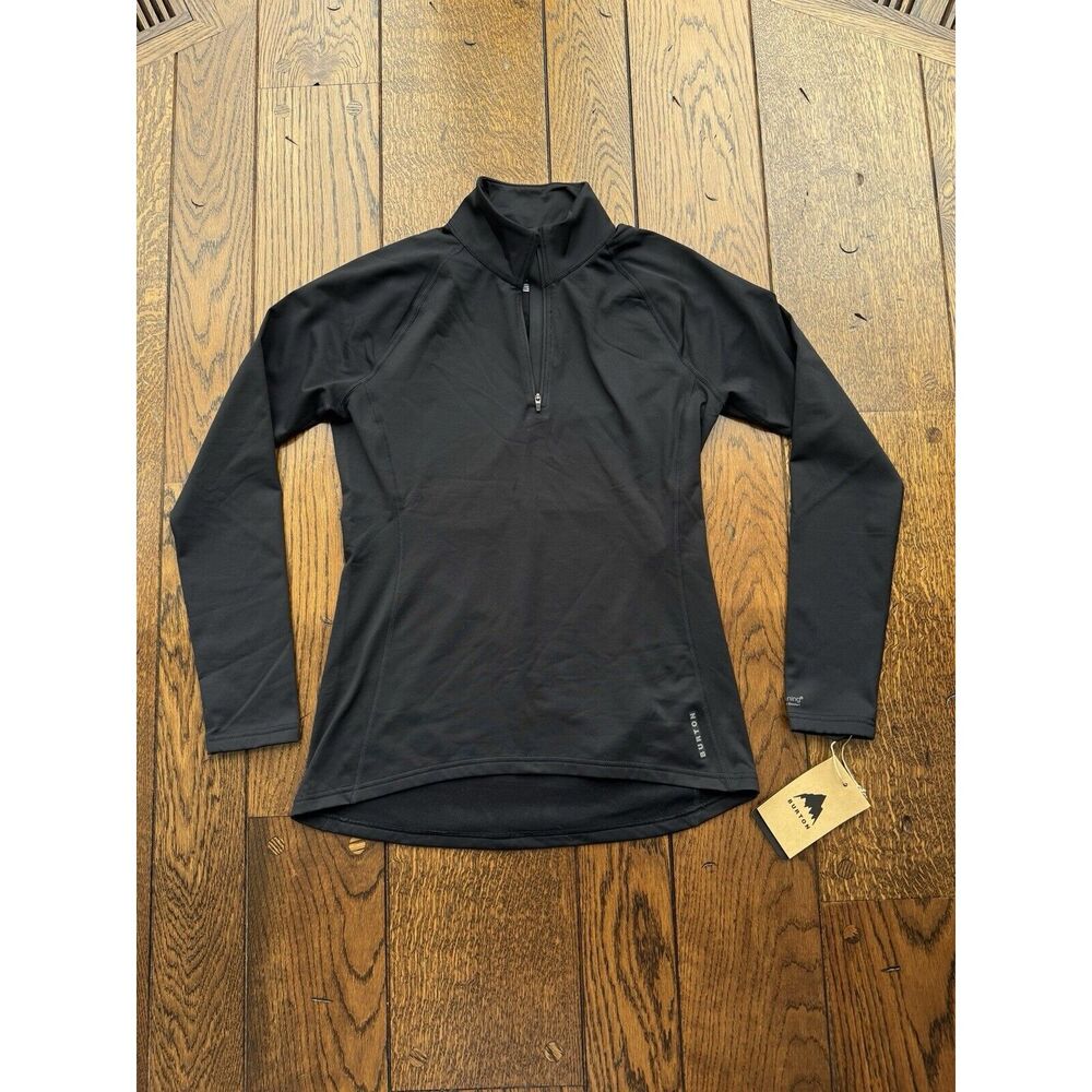 Burton Women's Heavyweight X Base Layer Quarter-Zip Top Black Medium NWT - Picture 1 of 6